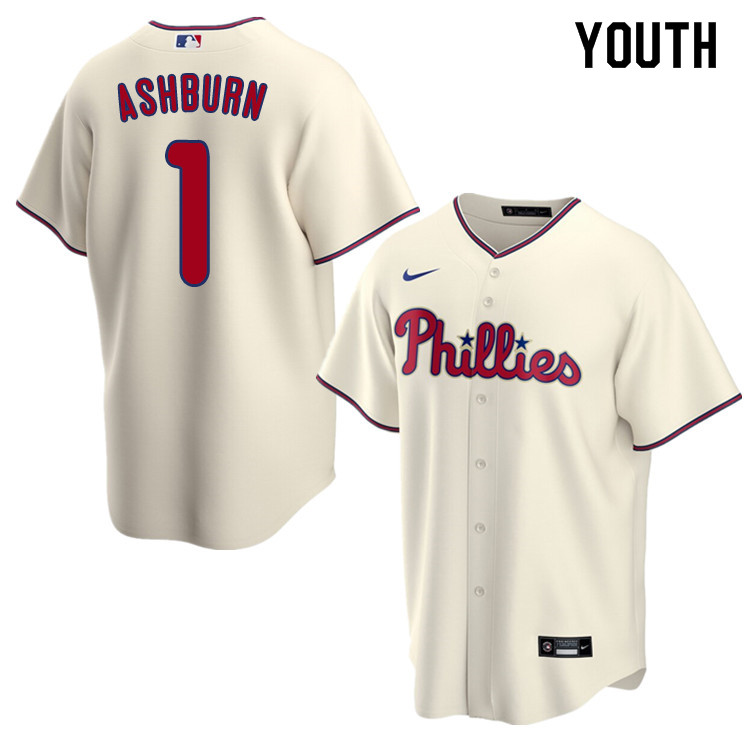 Nike Youth #1 Richie Ashburn Philadelphia Phillies Baseball Jerseys Sale-Cream